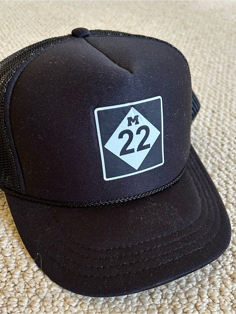 M22 Black Trucker Cap, NWT